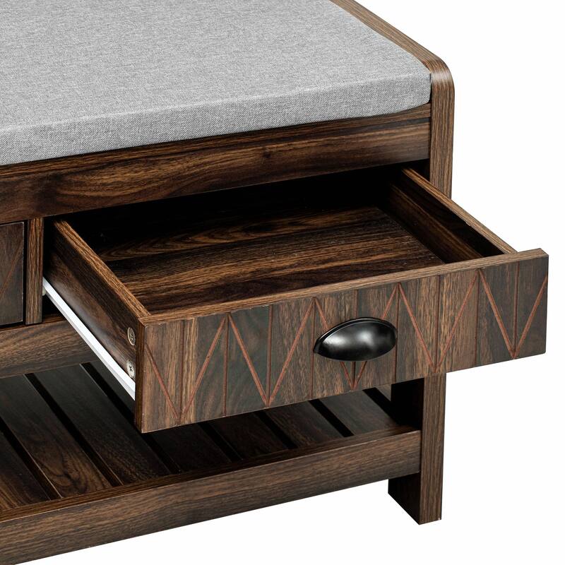 3-in-1 Hall Tree with 6 Hooks, Hinged Lid, Entryway Coat Hanger and Storage Bench