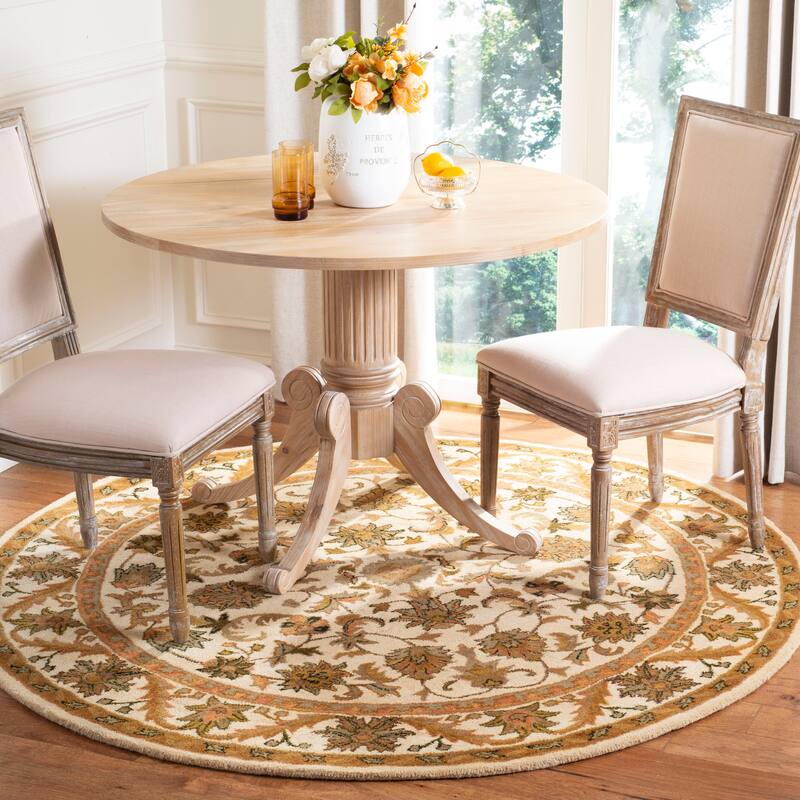 SAFAVIEH Handmade Antiquity Manerva Traditional Oriental Wool Rug - 6' Round - Gold