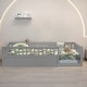 preview thumbnail 19 of 25, Twin Wooden Floor Bed Frame with Safety Fence, Low to Ground Design for Kids' Bedroom & Playroom, Easy Assembly, Natural