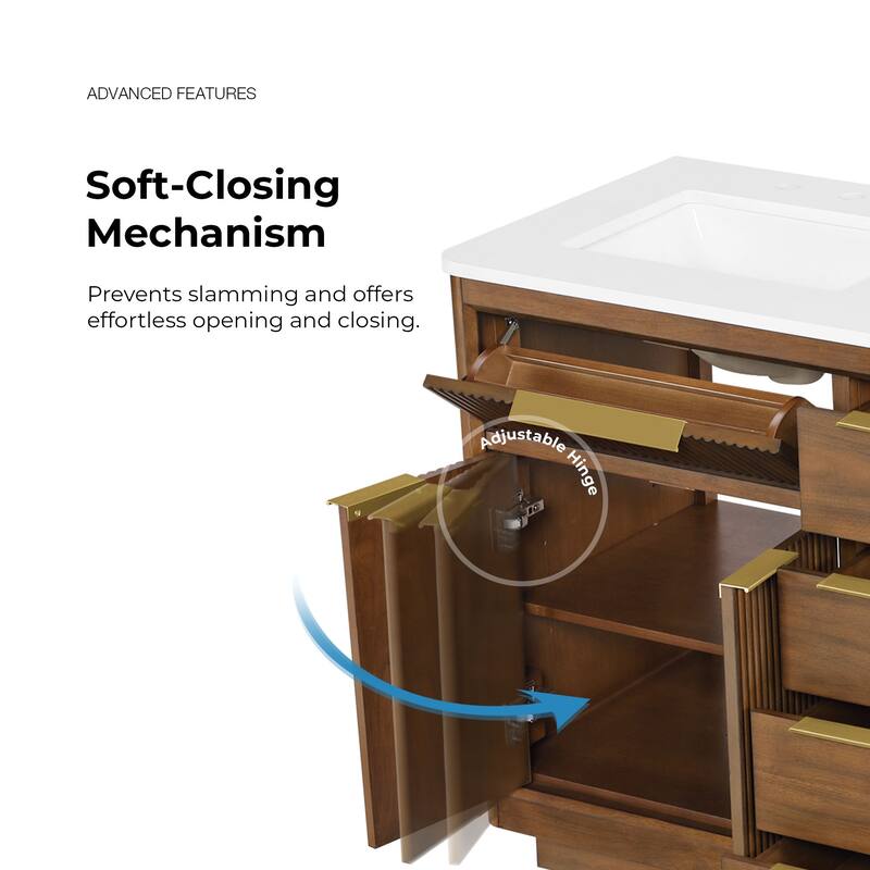 OVE Xander Bathroom Vanity with White Engineered Stone Top