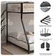 preview thumbnail 3 of 10, Adam Twin Full Bunk Bed with Mesh Guardrails - Black & White