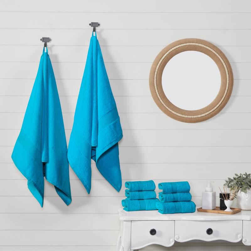 Fabstyles Premium Quality 8 Piece 600 GSM Zero Twist Cotton Towel Set