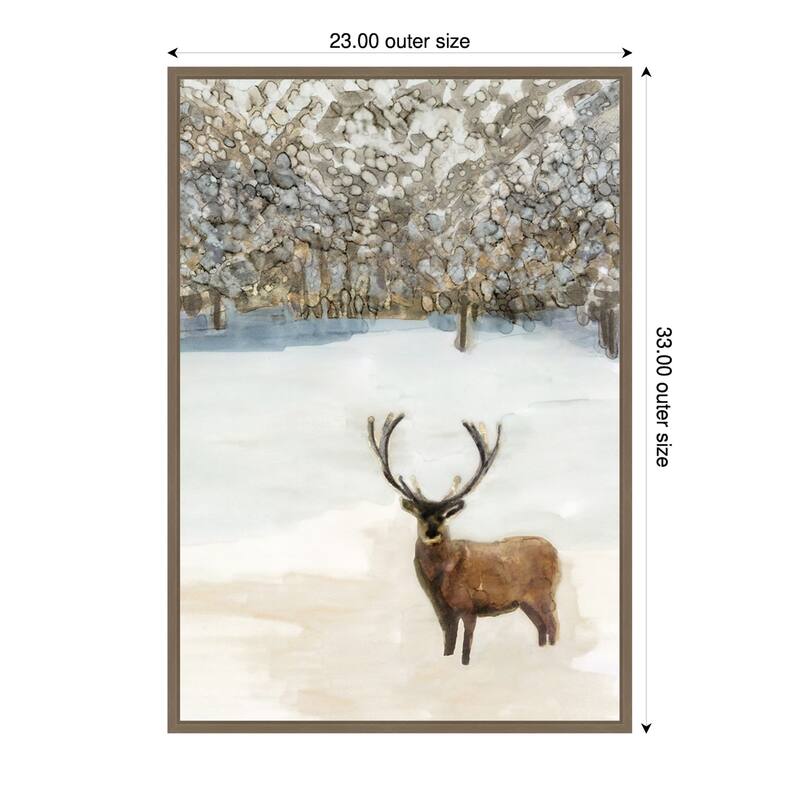Grand Elk II by Stellar Design Studio (23 x 33 in.), Framed Canvas Wall Art Print - Sylvie Dark Gold
