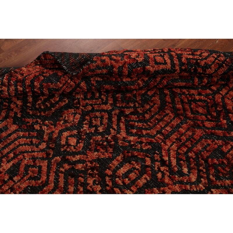 Modern Geometric Moroccan Oriental Area Rug Handmade Wool Carpet - 4'11" x 8'2"