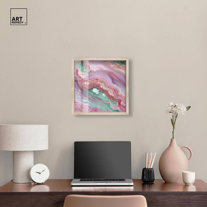 Pink and Mint Crystal II Shadowbox by Art Remedy