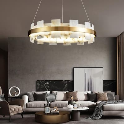 Light luxury marble ring pendant lamp