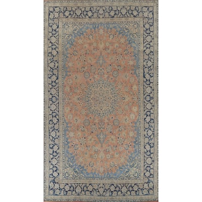Floral Najafabad Persian Large Vintage Rug Hand-Knotted Wool Carpet - 9'6"x 16'4"