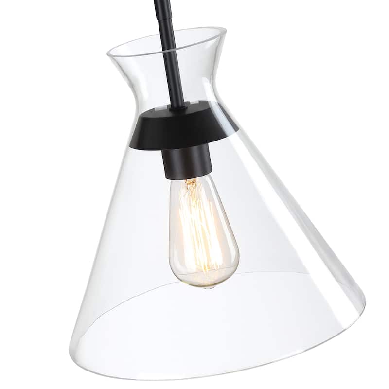 1-Light 73-in Brushed Nickel Mini Pendant Light With Clear Glass Shade