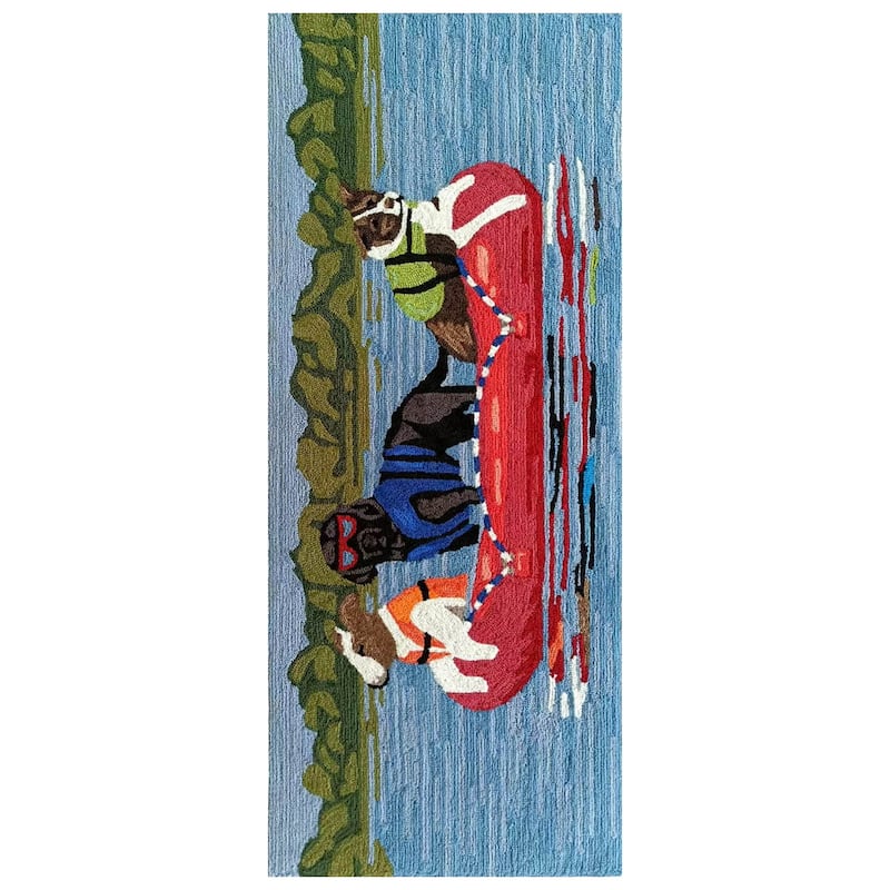 Liora Manne Frontporch Rafting Dogs Indoor/Outdoor Area Rug