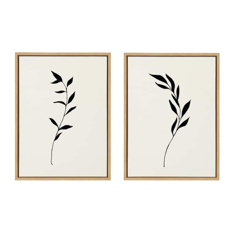 Kate and Laurel Sylvie Sketch Canvas Set by The Creative Bunch Studio - 2 Piece 18x24 - Plastic - Brown