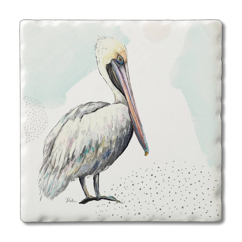 Counterart Absorbent Stone Coasters - Pelican - Set of 4 - 4x4x275