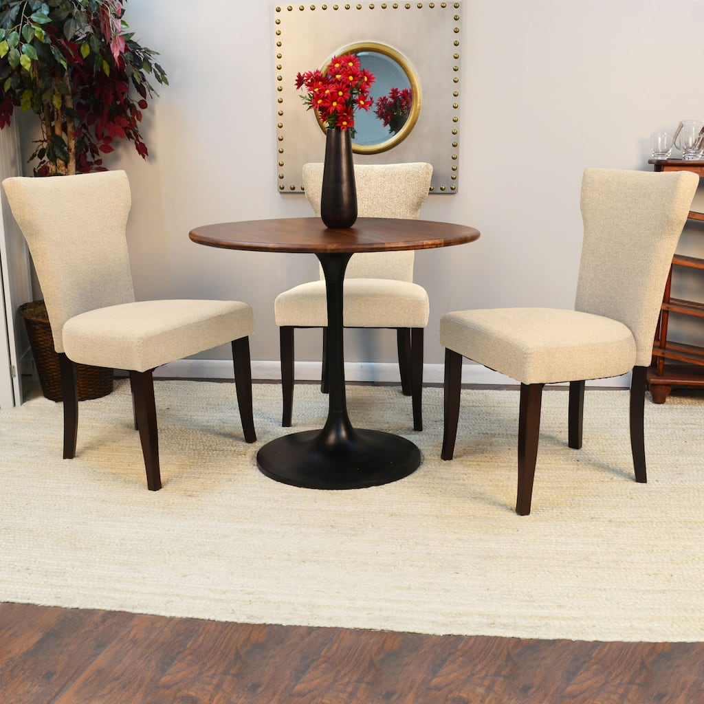 Wooden Mango Top Dining Table with Tulip Base - 36" - Brown and Black