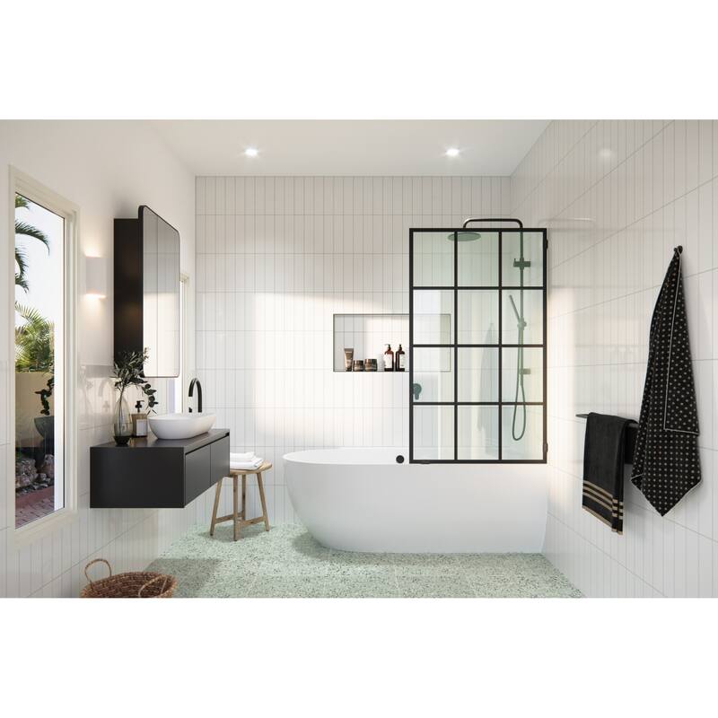 Glass Warehouse B-FSS-30 Esprit 58-1/4" High x 30" Wide Shower Screen