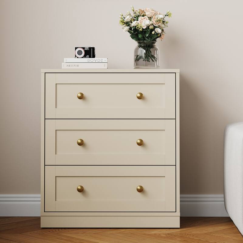 Modern Night Stand Set of 2 with 3 Drawers