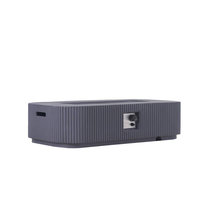 Christopher Knight Home - Lecce Outdoor 48.2" Rectangular MgO Fire Pit Table with 50,000 BTU Burner