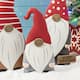 Glitzhome Set of 3 Christmas Metal Gnome Yard Stake or Standing Decor or Wall Decor (3 Functions)