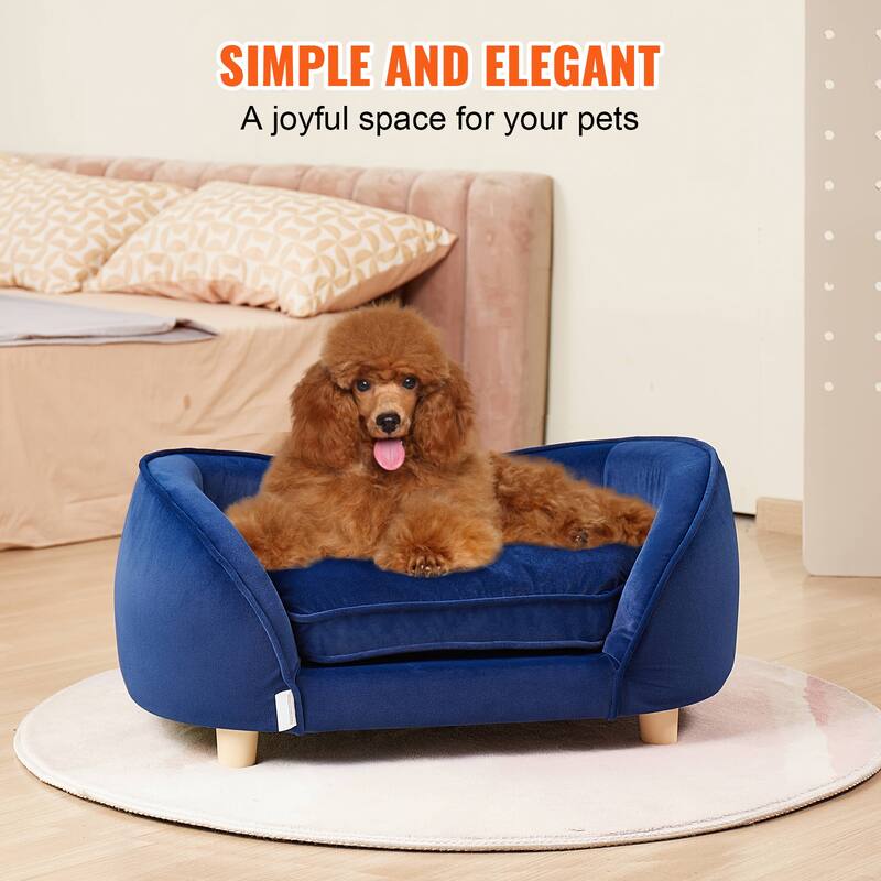 VEVOR Pet Sofa, Dog Couch for Dogs and Cats, Soft Velvety Dog Sofa Bed