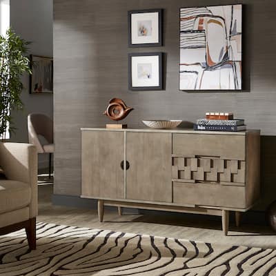 Milton Mid-Century Wood 2-Door and 3-Drawer Server by iNSPIRE Q Modern
