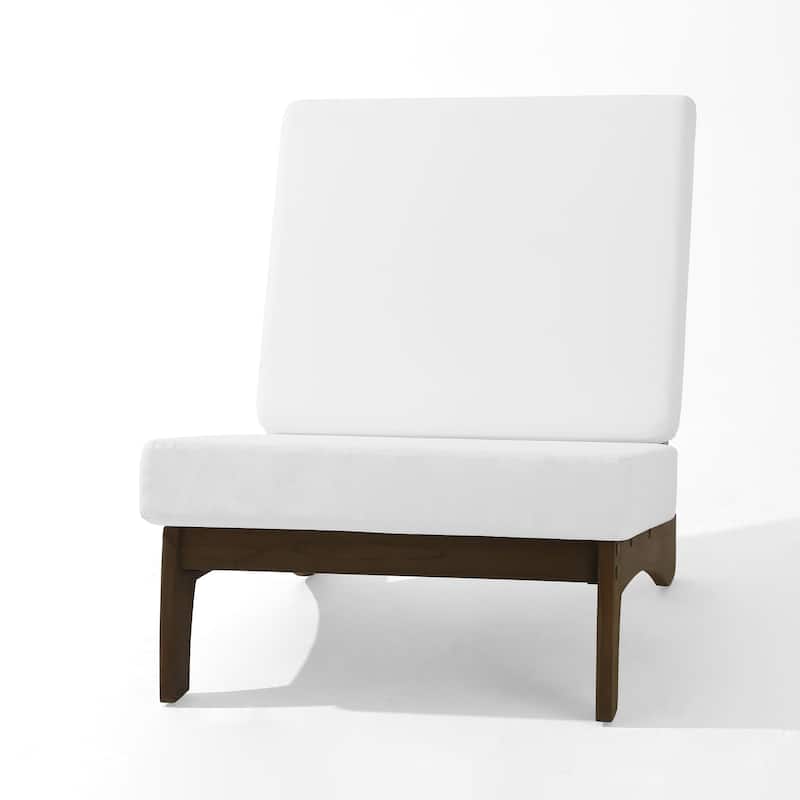 Outdoor Furniture Teak Wood Armless Loveseat Sofa With Cushion