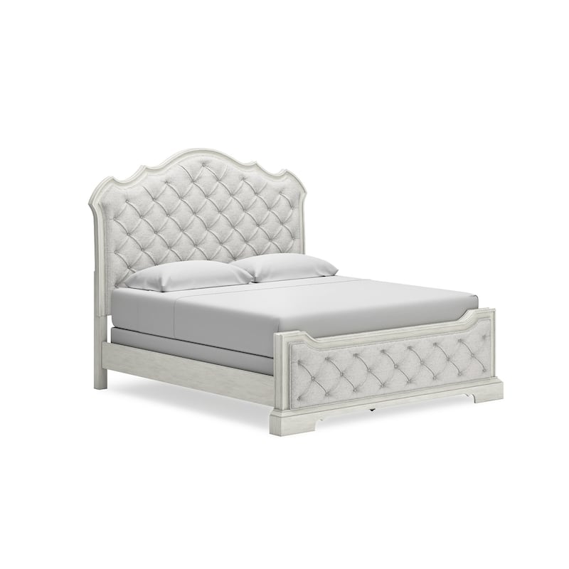 Signature Design by Ashley Arlendyne Antique White/Beige Upholstered Panel Bed