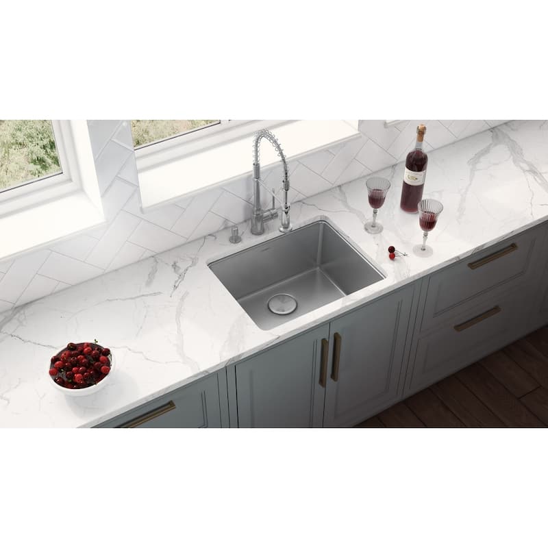Ruvati 20-inch Undermount Bar Prep Kitchen Sink 16 Gauge Stainless Steel Single Bowl - RVM5020 - 20-1/2″ x 17-3/4″