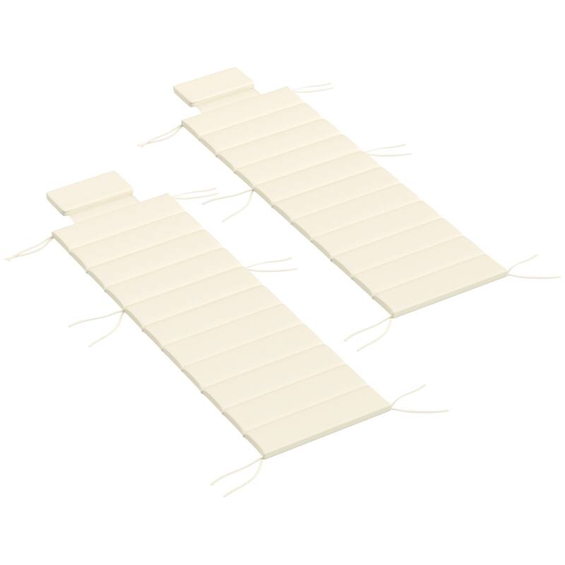 2-Piece Patio Chair Cushions with Foam Padding UV Protection and Slip-Resistant Ties - 80" L x 26" W x 1.2" D