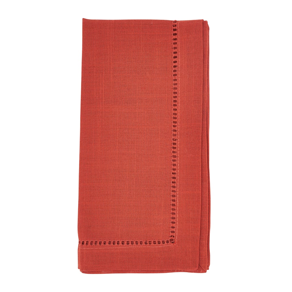 Hemstitched Border Design Dinner Napkins (Set of 12)
