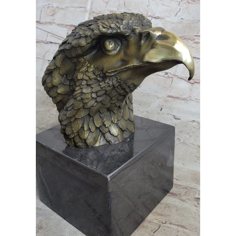 Signed Original Impressive Large Eagle Bird Wild Life Marble Base Figurine Decor