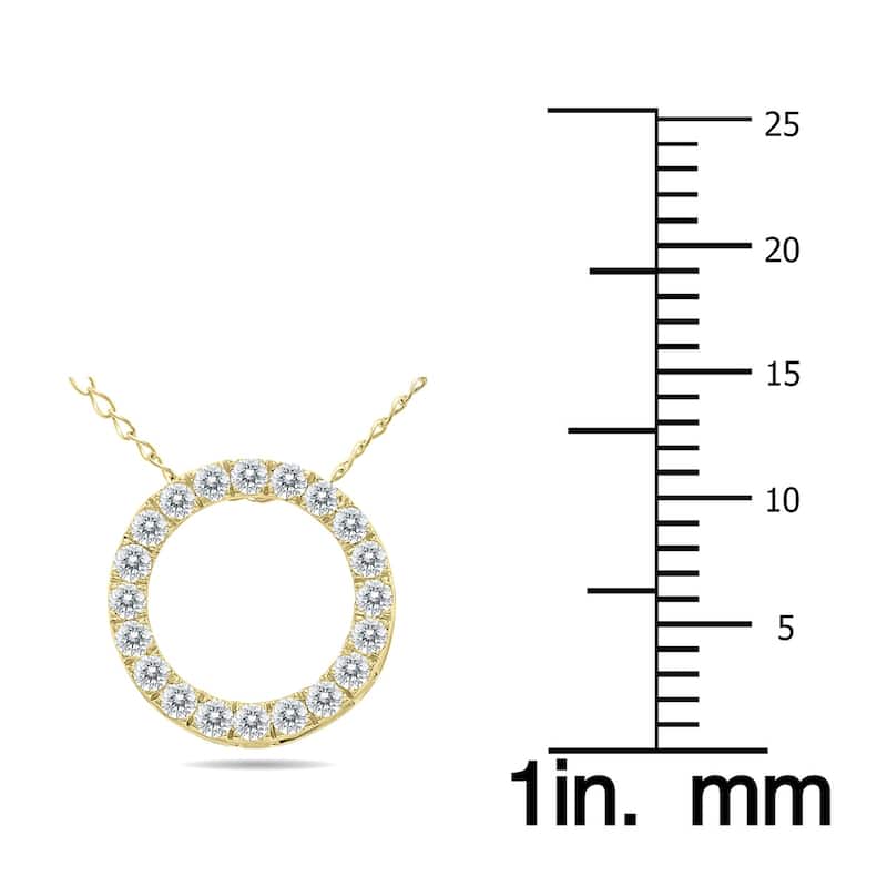 Marquee 1/4 Carat TW Diamond Circle Pendant in 10K Yellow Gold
