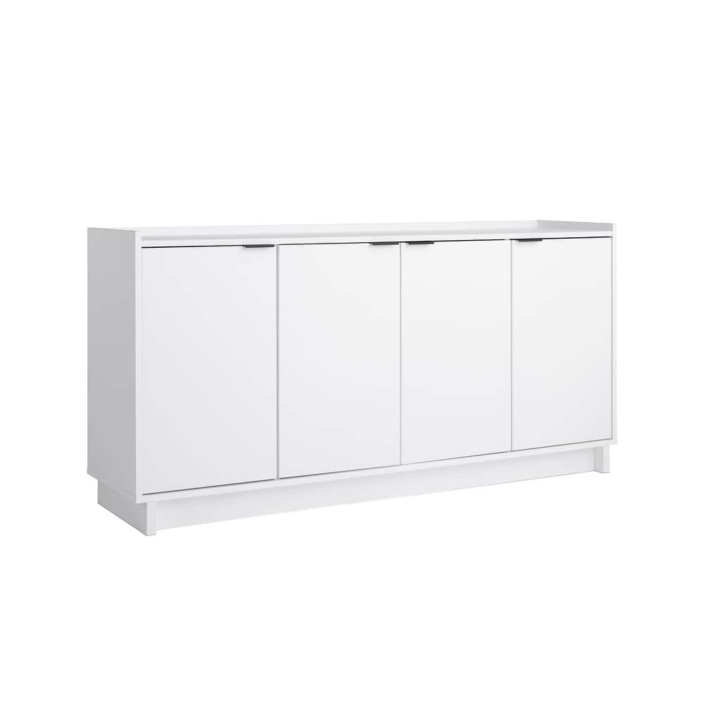 Prepac Simply Modern 4 Door 60" W x 30" H x 16" D Storage Cabinet - 60 in W x 30 in H x 16 in D