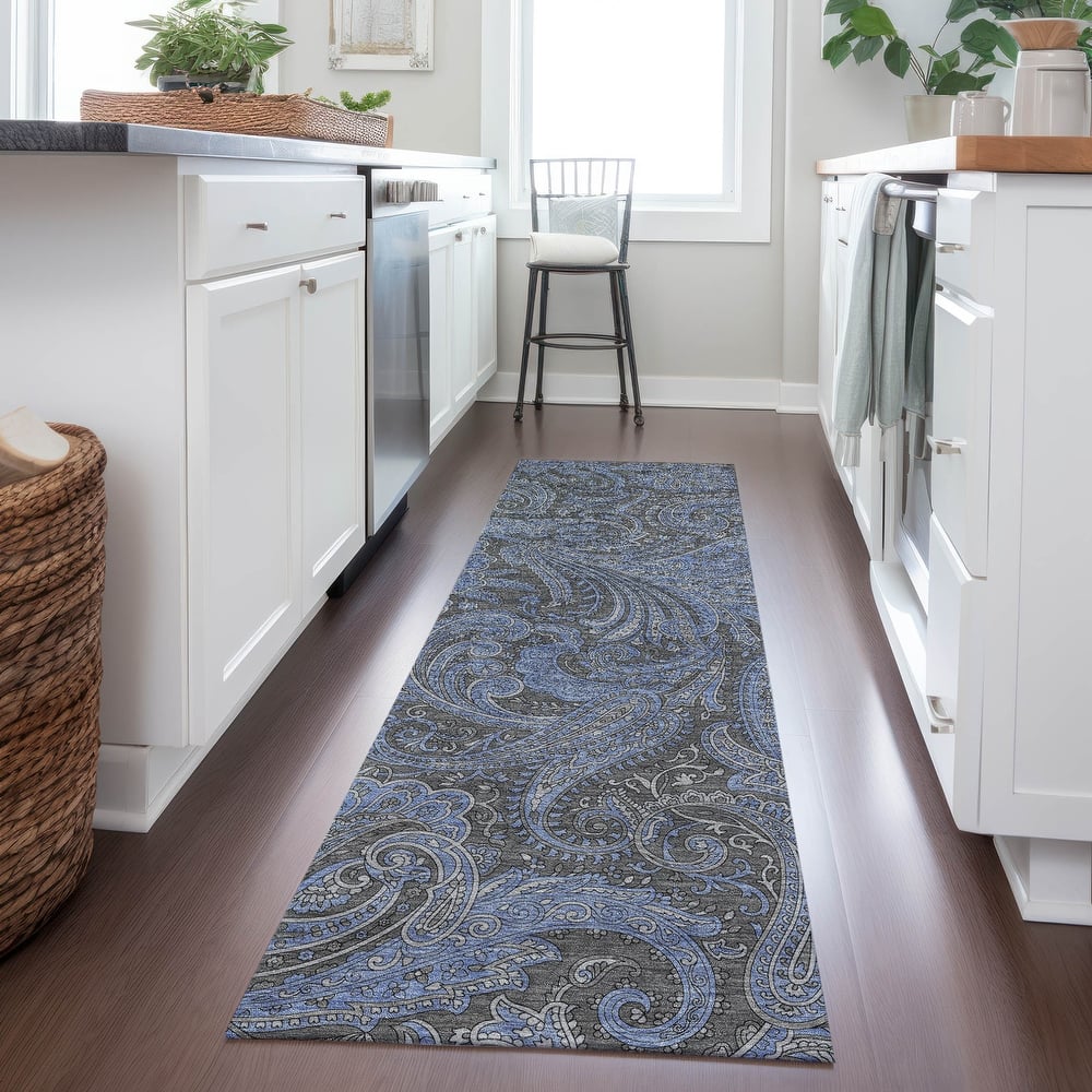 Machine Washable Indoor/ Outdoor Chantille Traditional Paisley Rug