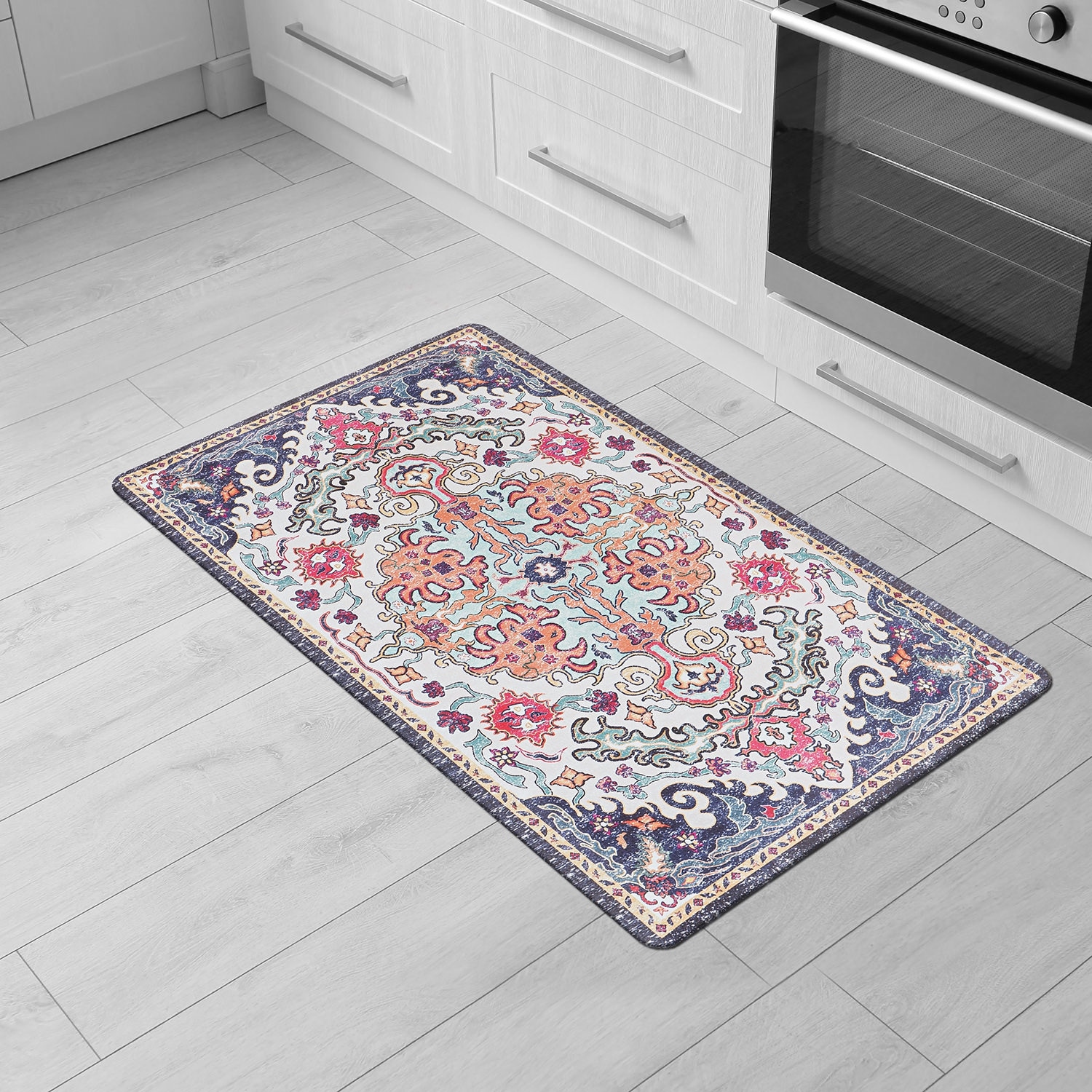 World Rug Gallery Bohemian Medallion Cushioned Anti-Fatigue Mat