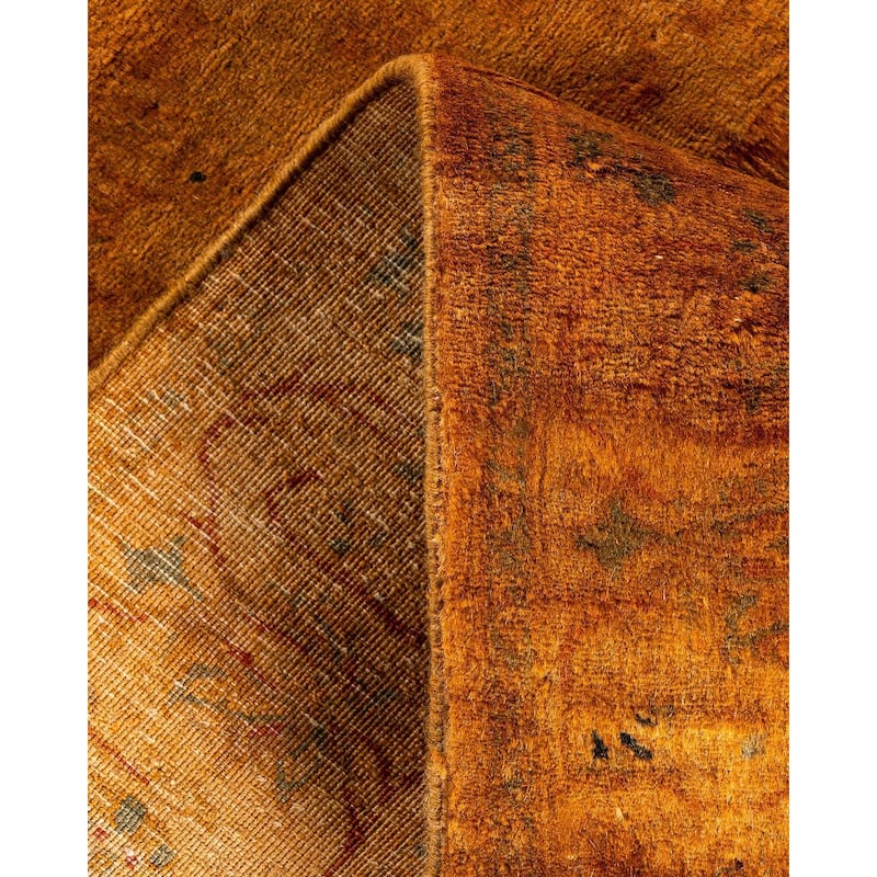 Fine Vibrance, One-of-a-Kind Hand-Knotted Runner Rug - Gold, 2' 8" x 11' 5" - 2' 8" x 11' 5"