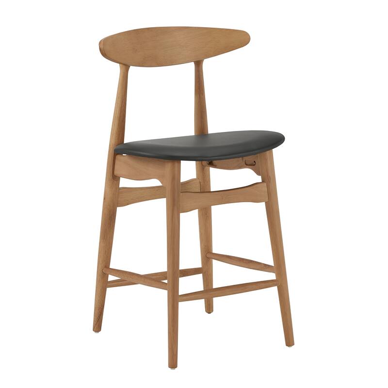 Norwegian Danish Mid-Century Dark Walnut Counter Height Stools (Set of 2) by iNSPIRE Q Modern