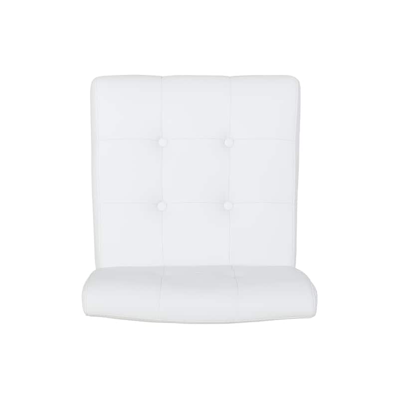 Roomfitters Padded Counter Height Chair Set of 2, Tufted Backrest, Modern Dining Seating, White