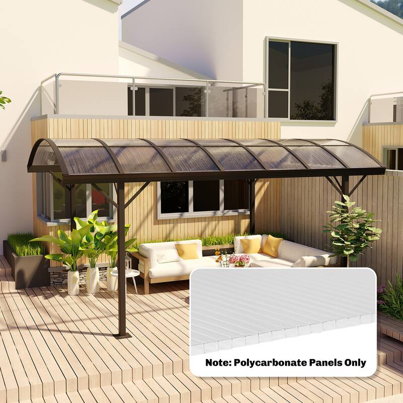 Outsunny 10 Pack Polycarbonate Greenhouse Panels, 47.2" x 23.6" x 0.2" Twin-Wall Polycarbonate Panels