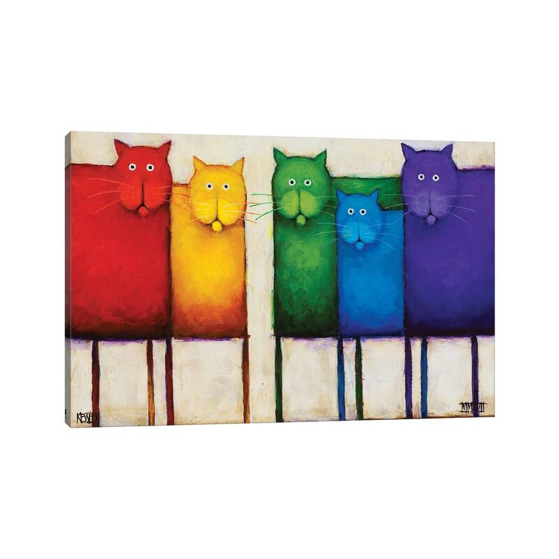 iCanvas "Rainbow Cats" by Daniel Patrick Kessler Canvas Print
