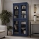 preview thumbnail 157 of 200, 100% Solid Wood 6-Shelf Bookcase with Optional Doors by Palace Imports 4 Dr Glass - Navy