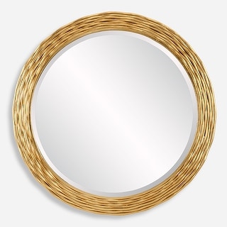 Uttermost Celeste Gold Round Mirror - 36"H x 36"W x 0.75"D
