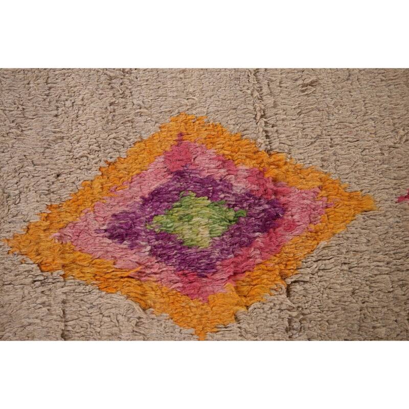 Geometric Plush Moroccan Oriental Rug Hand-Knotted Wool Carpet - 7'5" x 10'8"
