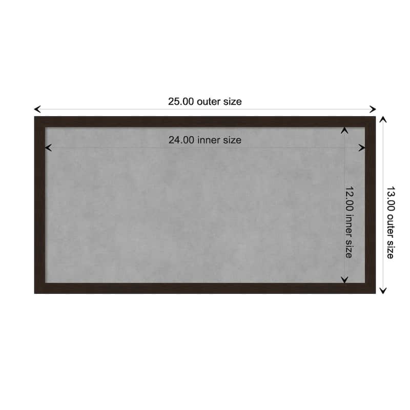 Amanti Art Carlisle Espresso Narrow Framed Magnetic Board - Board Size 24x12