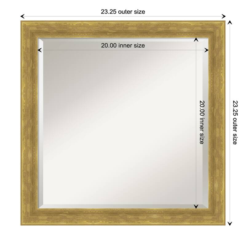 Angled Beveled Wood Framed Bathroom Vanity Wall Mirror