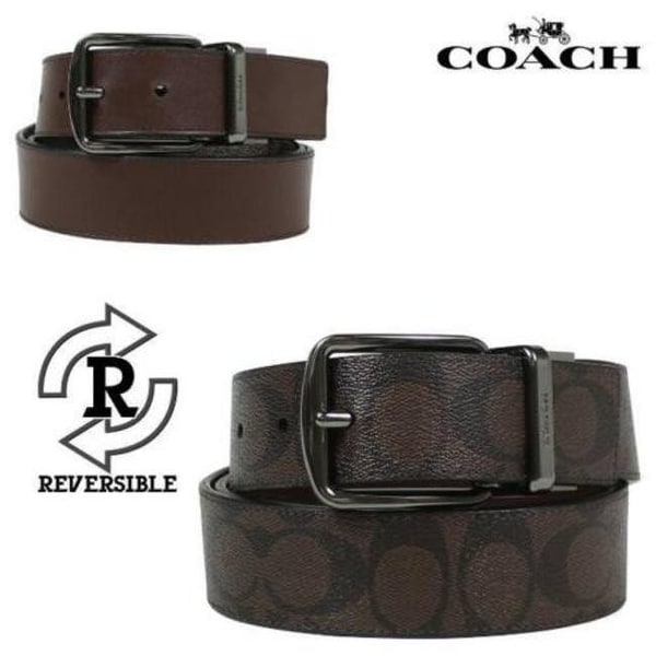 Shop Coach Men&#39;s Wide Harness Cut To Size Reversible Signature Coated Canvas Belt, F64839 - cut ...