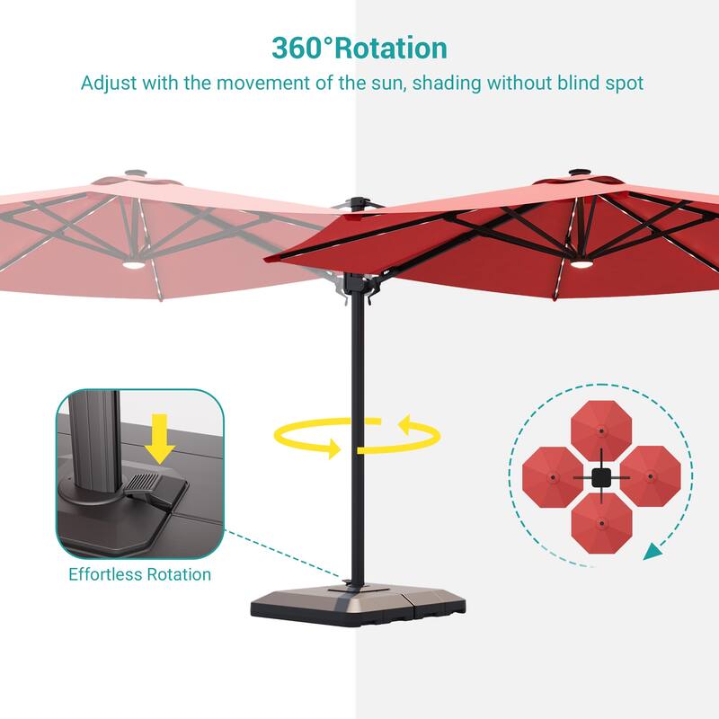 Sonkuki Outdoor 10FT LED Patio umbrella for Garden