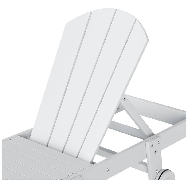 Polytrends Laguna Hdpe All Weather Outdoor Patio Pool Reclining Armless Chaise Lounge With Wheels