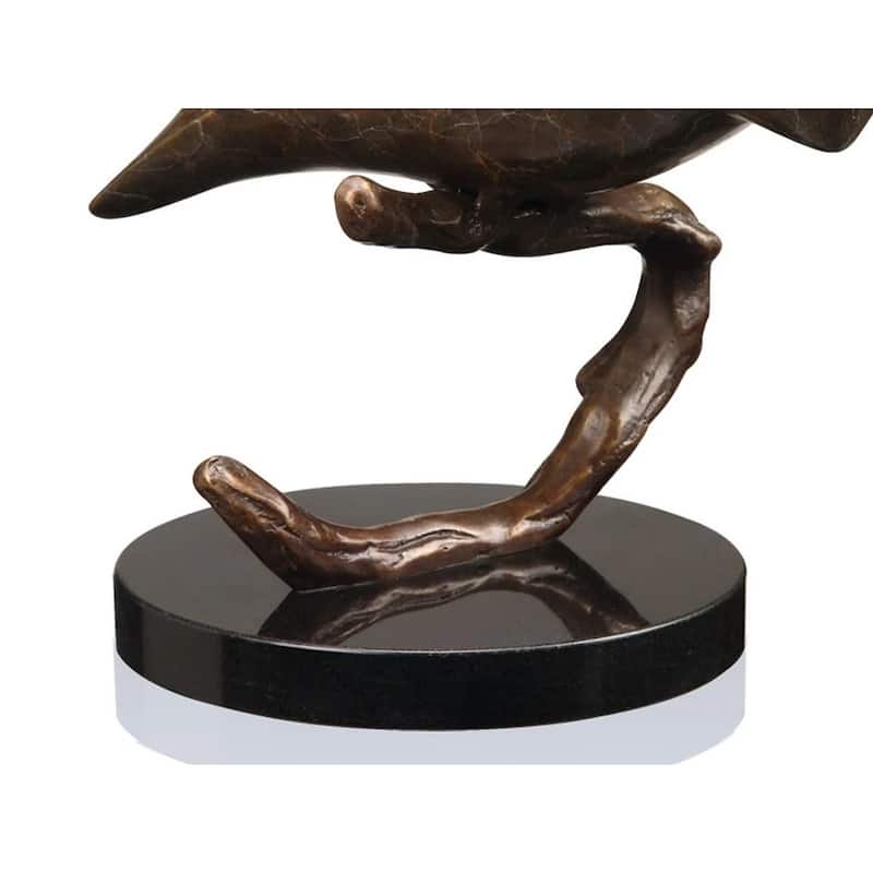 Spi Brass Owl On Branch Statue - 8.5 X 8.5 X 5.5 inches