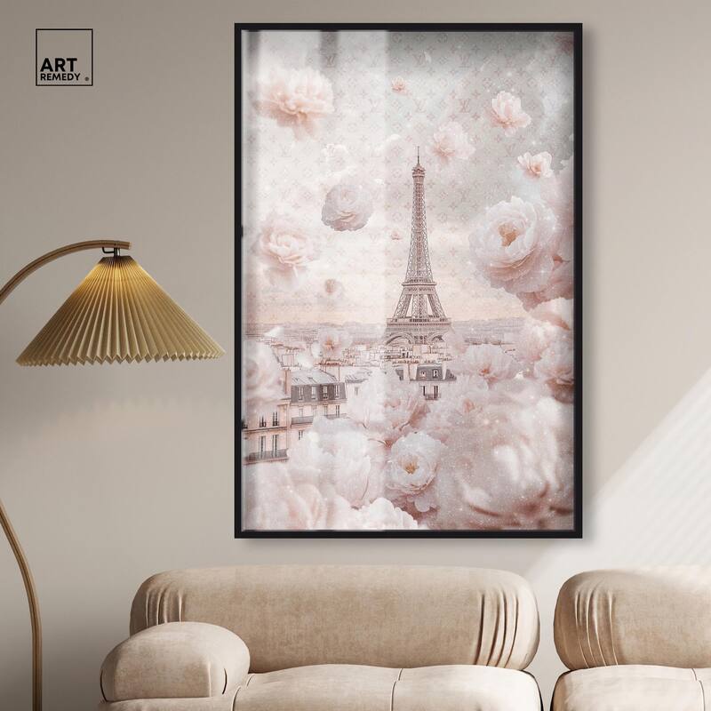 Raining Petals in Paris Shadowbox by Art Remedy