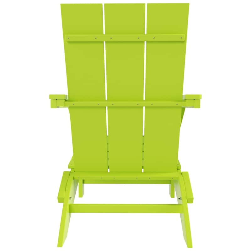 Polytrends Shoreside Modern Poly Folding Eco-Friendly All Weather Adirondack Chair (Set of 4)