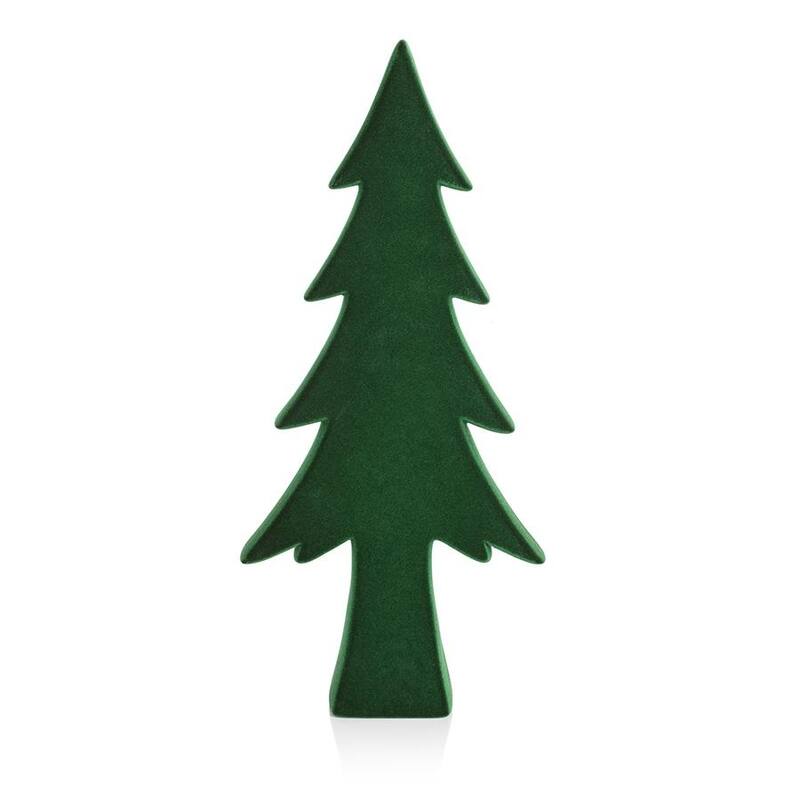 Kazuko 15.25" Green Flocked Ceramic Tree