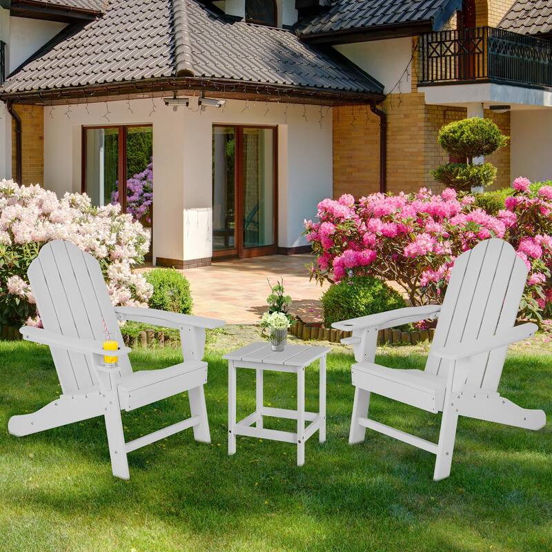 Costway 4PCS Patio Adirondack Chair Weather Resistant Garden Deck - 34'' x 31'' x 37''
